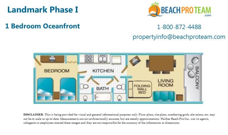 	Landmark Resort Floor Plan N - 1 Bedroom Oceanfront
